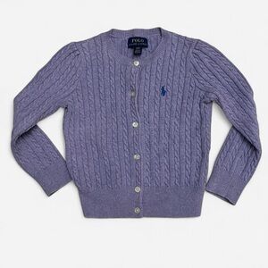 Polo by Ralph Lauren Lavender Cable Knit Cardigan